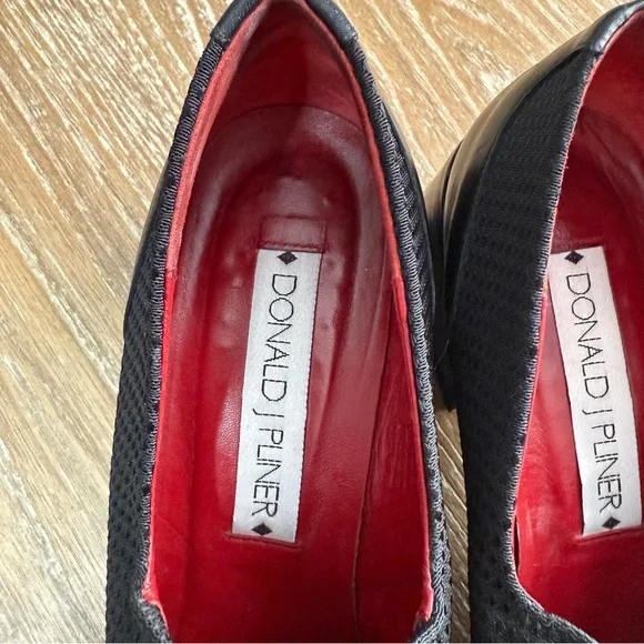 Donald J. Pliner Alice Black Dot Square Toe Chunky Block Heel Loafer Women's 8.5 - Picture 8 of 10